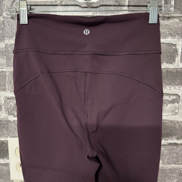 Lululemon Tied To It Crop leggings Black Cherry maroon - Picture 6 of 8